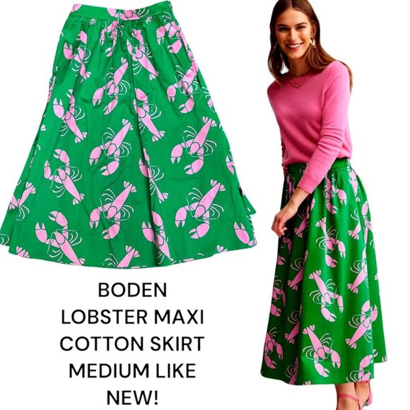 Boden Dresses & Skirts - BODEN LOBSTER MAXI COTTON FULL LENGTH SKIRT MEDIUM LIKE NEW!